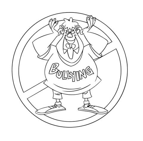 No To Bullying Troll Coloring Page